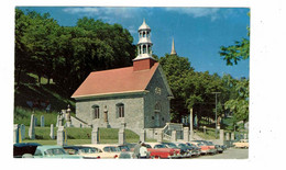 STE. ANNE DE BEAUPRE, Quebec, Canada, The Old Church, LOTS Of 1950's Cars, Old Chrome Postcard - Ste. Anne De Beaupré