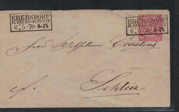 NDP - Ganzsachen-Umschlag MiNr. U1, Gelaufen EBERSDORF 6.5.1870 - Stamped Stationery