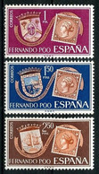 FERNANDO POO 1968  N° 254/256 ** Neufs MNH Superbes C 1.50 € Centenaire Du Timbre Sur Timbre Armoiries Coat Of Arms - Fernando Po