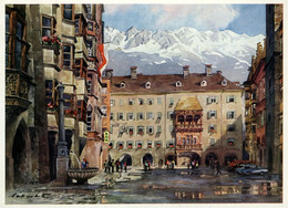 Autriche Oesterreich Austria Tyrol Tirol Innsbruck  2 Cartes Herzog Friedrich Strasse Et Goldenes Dachl - Innsbruck