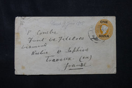 INDE - Entier Postal Type Victoria Surchargé De Surat Pour La France En 1905 - L 75825 - 1882-1901 Keizerrijk