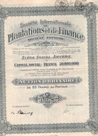 Action Ordinaire De 25 Frcs Au Porteur - Société Internationale De Plantations Et De Finances - Anvers 1936. - Landwirtschaft