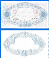 France 500 Francs 1939 Bleu Et Rose Serie S 3370 Du 13 04 1939  Frcs Frc Europe Paypal Bitcoin OK - 500 F 1888-1940 ''Bleu Et Rose''