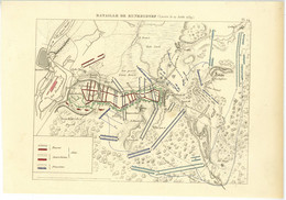 Bataille De KUNERSDORF Schlacht 1759 Karte Koloriert Friedrich II. Der Große Von Preußen Russland - Mapas Geográficas