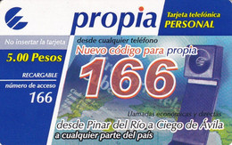 PR-017 TARJETA DE CUBA DE NUEVO SERVICIO 166 - Cuba