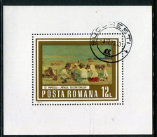 ROMANIA 1973 Paintings: World Of Work Block Used.  Michel Block 109 - Gebruikt