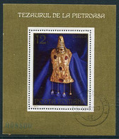 ROMANIA 1973 Gold Treasures From Pietroasa Block Used.  Michel Block 107 - Blokken & Velletjes
