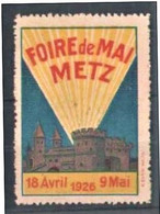 METZ 1926 FOIRE DE MAI METZ - Erinnophilie