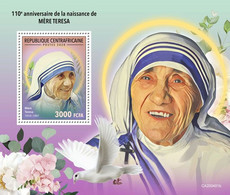 Central Africa.  2020 100th Anniversary Of The Birth Of Mother Teresa. (401b)  OFFICIAL ISSUE - Madre Teresa