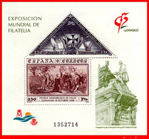 HOJITA CONMEMORATIVA DE ESPAÑA - AÑO 1992 - NUEVO -. (- EXPOSICIÓN MUNDIAL DE FILATELIA - GRANADA) - Hojas Conmemorativas