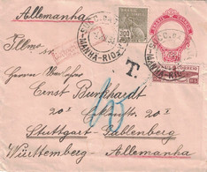 BRESIL - MANHA - LETTRE AERIENNE POUR L'ALLEMAGNE LE 1-12-1934 - AVEC TAXE. - Ganzsachen