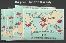SIDA AIDS BF 66 **. 1990   IMPERFORATE  ** NON Dentelés. Ongetand. MAP Geographie Médical - Pharmacy