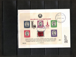Nicaragua 1980 Olympic Games Lake Placid * Moscow Block  On Registered Letter FDC - Winter 1980: Lake Placid