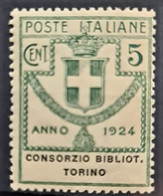 ITALY / ITALIA 1924 - MNH - Parastatali Consorzio Bibliot. Torino 5c - Nuovi