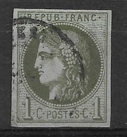 France N°39Aa Olive Foncé Cote 300€ - 1870 Emissione Di Bordeaux