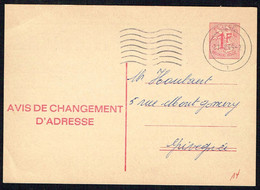 Changement D'adresse N° 14 III F (texte Français) - Circulé - Circulated - Gelaufen - 1969. - Avviso Cambiamento Indirizzo