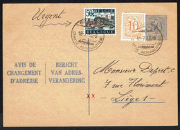 Changement D'adresse N° 12 I FN (texte Français/Néerlandais) - Circulé - Circulated - Gelaufen - 1966. - Avis Changement Adresse