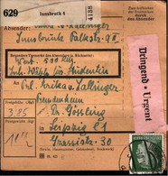 ! 1942 Innsbruck, Tirol, Österreich Nach Leipzig, Label, Paketkarte, Deutsches Reich, 3. Reich - Brieven En Documenten