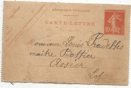 Entier Postal,  Carte Lettre , 10 C Neuf - Kaartbrieven