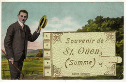 80 : Saint- Ouen : Carte à Systèmes : 4vues : Souvenir - Dreh- Und Zugkarten