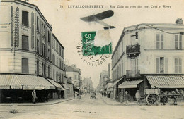 Levallois Perret * Rue Gide Au Coin Des Rues Cavé Et Rivay * Avion Aviation * Café Restaurant - Levallois Perret