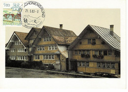 CARTE MAXIMUM SCHÖNENGRÜND APPENZELL MAISONS TYPIQUES SUISSE 1983 - Maximumkarten (MC)