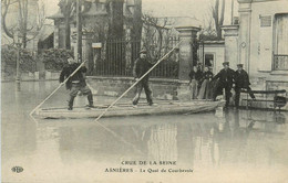 Asnières * La Crue De La Seine * Le Quai De Courbevoie * Un Sauvetage En Barque - Asnieres Sur Seine