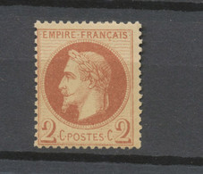 France Classique N°26B 2c Rouge-brun Clair Type II, Neuf * Signé Calves TB H2569 - 1863-1870 Napoléon III Lauré