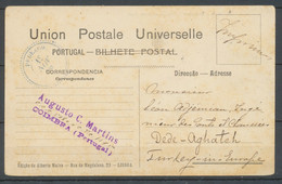 1908 Cachet Perlé DEDEAGH Sur CP Affranchit Par Un 10r Du Portugal. TB H2583 - Storia Postale