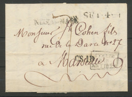 1824 Lettre De NICE Cachet Entrée En France ITALIE PAR ANTIBES TB H2584 - Entry Postmarks