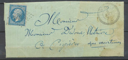 1863 Lettre N°22 20c Bleu Obl GC 3509 CAD Type 22 St-Auban (78) VAR. H2586 - 1849-1876: Période Classique