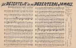 Delcampe - CPA (partition Musicale)    Le Deserteur Je Ne Deserterai Jamais (sedaine -monsigny)(b.11 Theme) - Kabarett