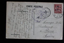 MAROC 1913, CP(SEFROU) CAD DU 03/12/1913 POUR BERNE CAD ARRIVEE DU 05/12/1915 Y&T NO29 TYPE MOUCHON 10/10C ROSE.. - Otros & Sin Clasificación