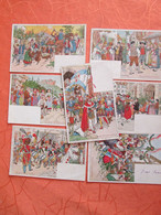 Alsace Illustrateur Kauffmann . Usages Et Coutumes D Alsace . 7 Cartes Circulee 1907 . Meme Correspondance - Zonder Classificatie