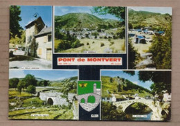 CPSM 48 - PONT DE MONTVERT - TB CP Multivue Dont Vieille Horloge , Vue Générale , Camping , Grand Pont , Pont De Finiels - Le Pont De Montvert