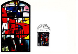 CARTE MAXIMUM VITRAUX STAINED GLASS GLASMALEREI SUISSE PRO PATRIA ART 1971 - Maximum Cards