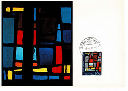 CARTE MAXIMUM VITRAUX STAINED GLASS GLASMALEREI SUISSE PRO PATRIA ART 1971 - Cartes-Maximum (CM)