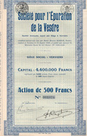 Action De 500 Frcs - Société Pour L'Epuration De La Vesdre - Verviers 1929 - Agua