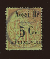 Nossi-Be 1891, Type Sage, TX 11 Ø, Cote Yv.  320 € - Used Stamps
