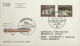 1963 Germany 1st TAP Flight Munich - Geneva - Lisbon (Link Between Munich And Geneva) - Otros & Sin Clasificación
