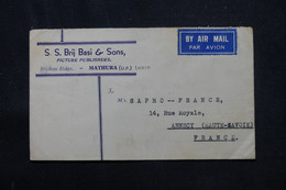 INDE - Enveloppe Commerciale De Mathura Pour La France En 1947, Affranchissement Au Verso - L 76012 - 1936-47 King George VI