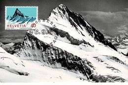 CARTE MAXIMUM MONTAGNE BERG MOUNTAIN FINSTERAARHORN SUISSE 1966 - Cartoline Maximum