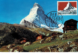 CARTE MAXIMUM MONTAGNE BERG MOUNTAIN MATTERHORN CERVIN SUISSE 1965 - Maximum Cards