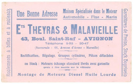 Buvard Automobile , Ets Theyras & Malavieille , Blou. Saint Ruf, Avignon , Montage De Moteurs .. - Automobile
