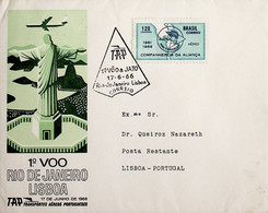 1966 Brasil 1º Voo A Jacto TAP Rio De Janeiro - Lisboa - Luchtpost