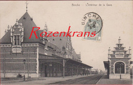 Binche - L'Intérieur De La Gare - 1910 Geanimeerd ZELDZAAM TOPKAART Station Railway Treinstation (in Zeer Goede Staat) - Binche