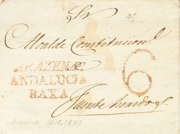 Sobre . 1843. CUMBRES MAYORES (HUELVA) A FUENTEHERIDOS. Marca ARAZENA / ANDALUCIA BAXA, En Tránsito (P.E.3) Edición 2004 - Autres & Non Classés