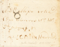 Sobre . 1828. CASTRO URDIALES A MADRID. Marca C. VS. / BIZCAIA, En Tinta De Escribir (P.E.2) Edición 2004. MAGNIFICA. - Autres & Non Classés