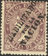 *98HN. 1868. 50 Mils Violeta. HABILITADO / POR LA / NACION, De Madrid. MAGNIFICO. - Autres & Non Classés