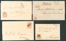 Sobre 106(4). 1871. Conjunto De Cuatro Cartas De Correo Interior Circuladas Con El 25 Mils Y Con Origen En CADIZ, MADRID - Autres & Non Classés